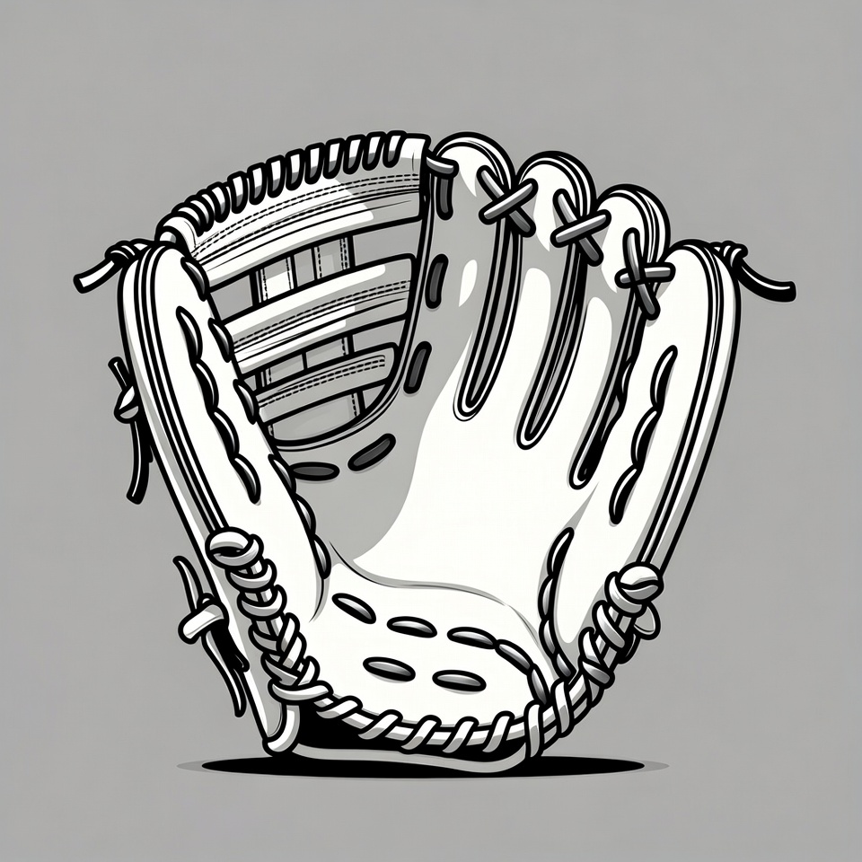 White Baseball Glove Illustration White Baseball Glove Illustration