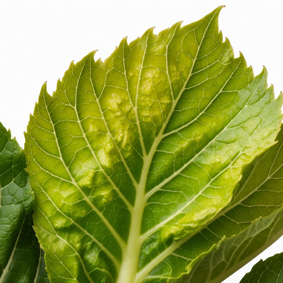 Green leaf with yellow spots Green leaf with yellow spots