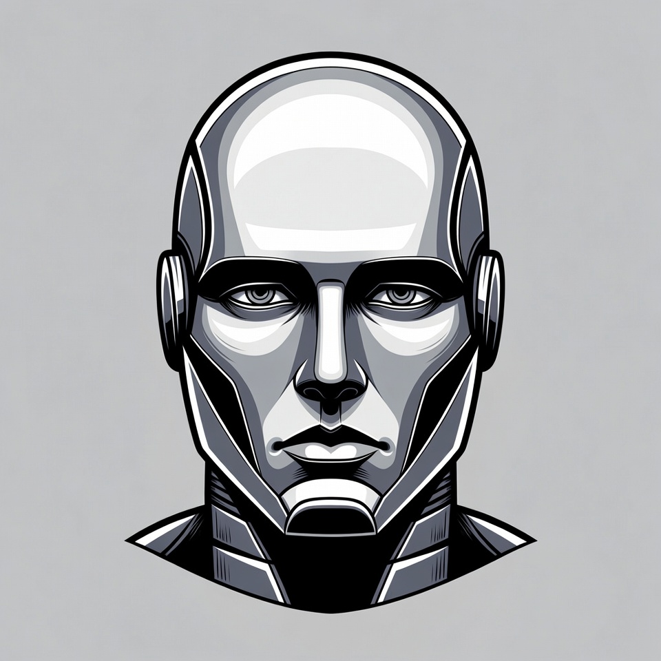Bald Cyborg Man Portrait Bald Cyborg Man Portrait