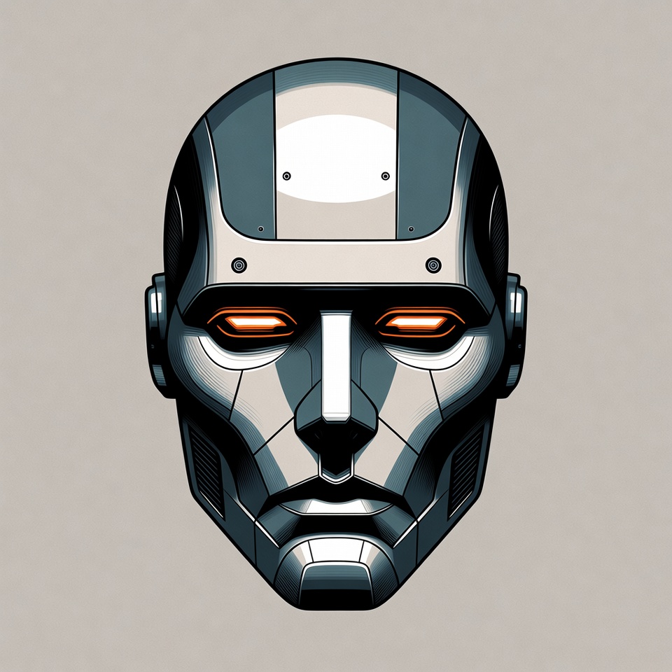 Futuristic Robot Helmet with Glowing Eyes Futuristic Robot Helmet with Glowing Eyes