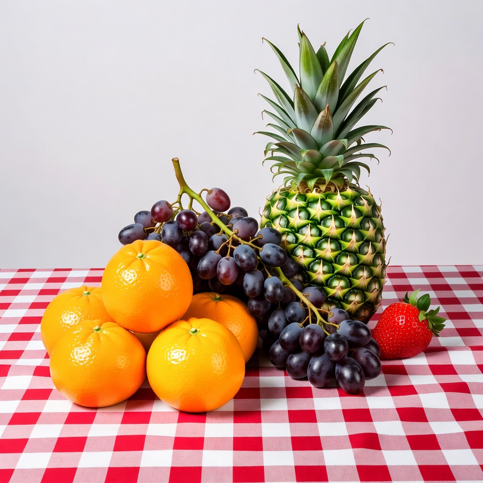 Fresh Oranges Grapes Pineapple Strawberries Fresh Oranges Grapes Pineapple Strawberries