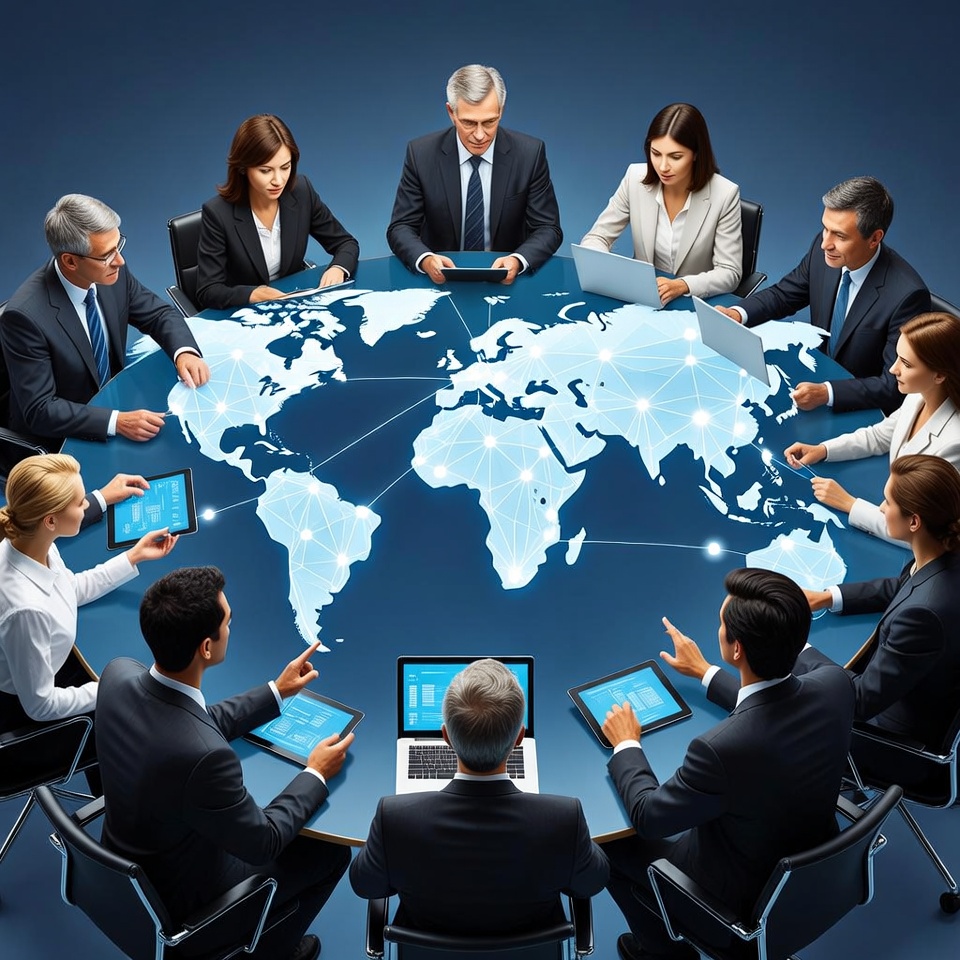 Business professionals at global meeting Business professionals at global meeting