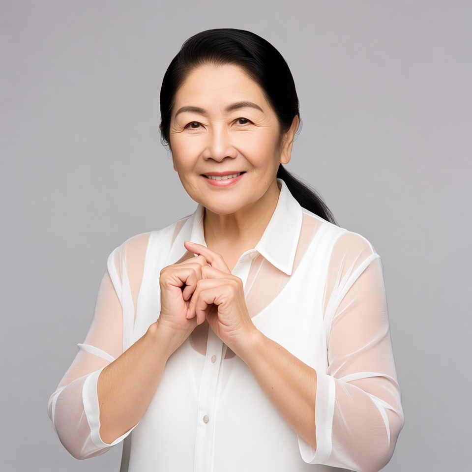 Asian woman praying hands smile Asian woman praying hands smile