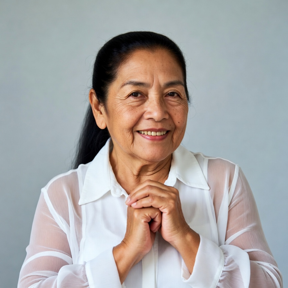 Asian woman praying hands smile Asian woman praying hands smile