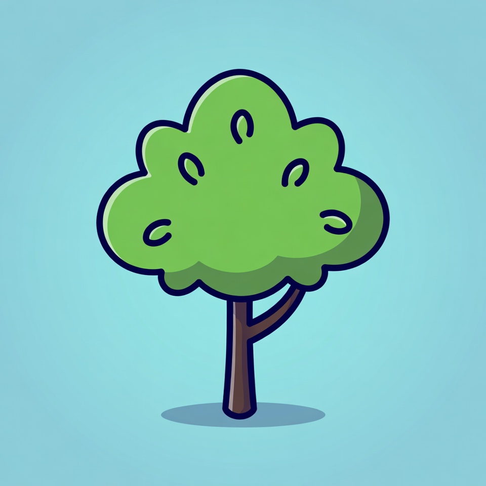 Cartoon Green Tree Illustration Cartoon Green Tree Illustration