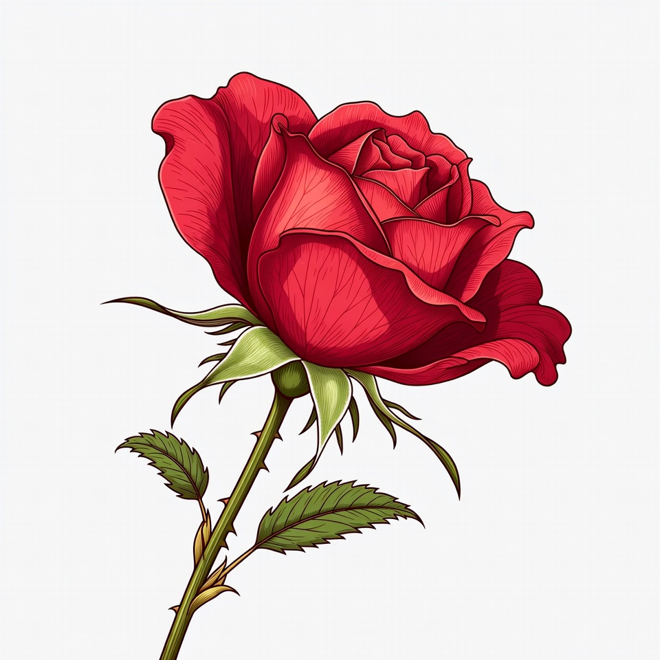 Red Rose Illustration Red Rose Illustration