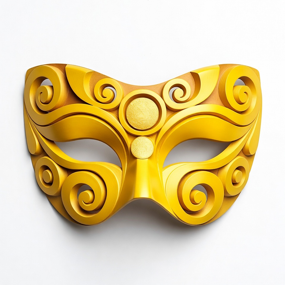 Golden ornate masquerade mask Golden ornate masquerade mask