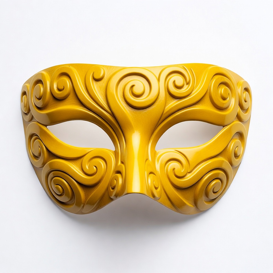 Golden ornate masquerade mask Golden ornate masquerade mask