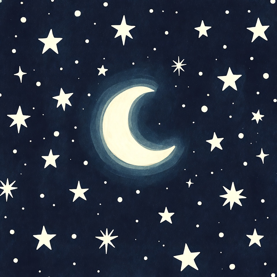 Crescent Moon and Stars Night Sky Crescent Moon and Stars Night Sky