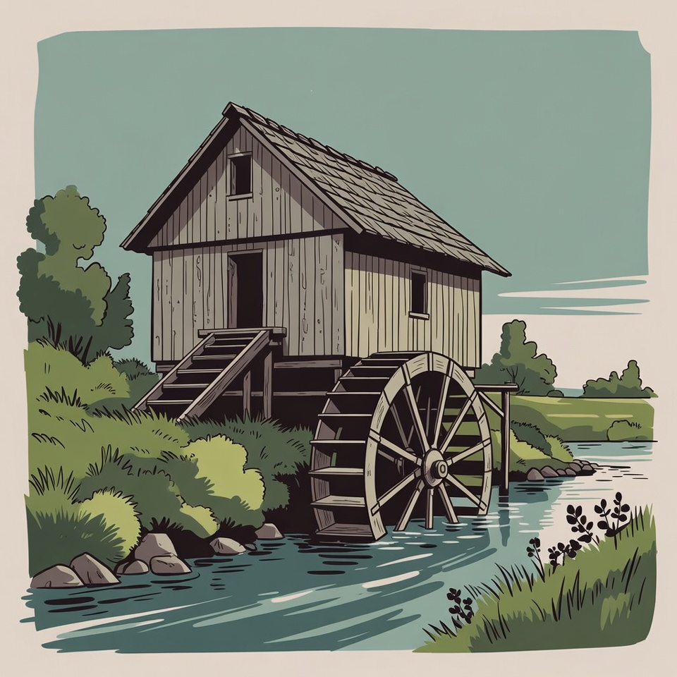 Water Mill by River Water Mill by River