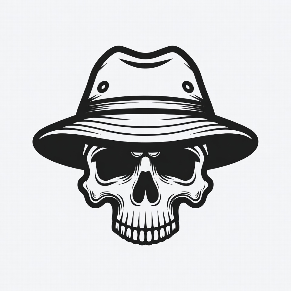 Skull Wearing Safari Hat Skull Wearing Safari Hat