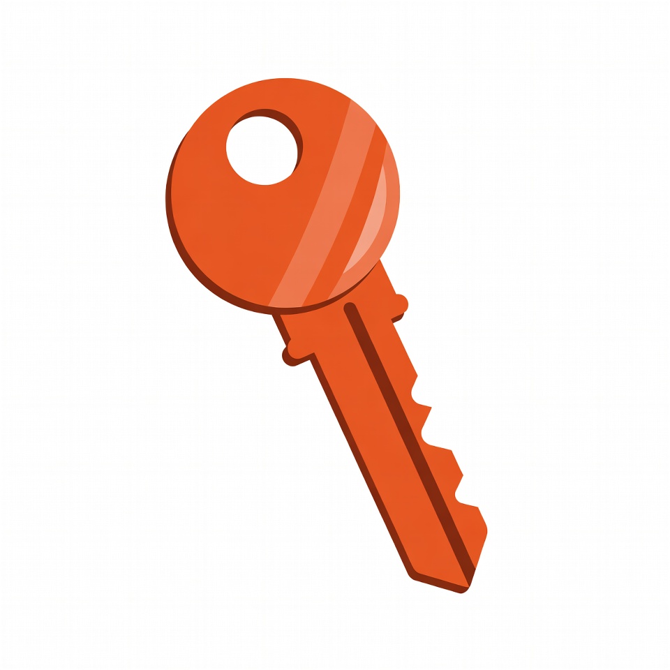 Orange key illustration Orange key illustration
