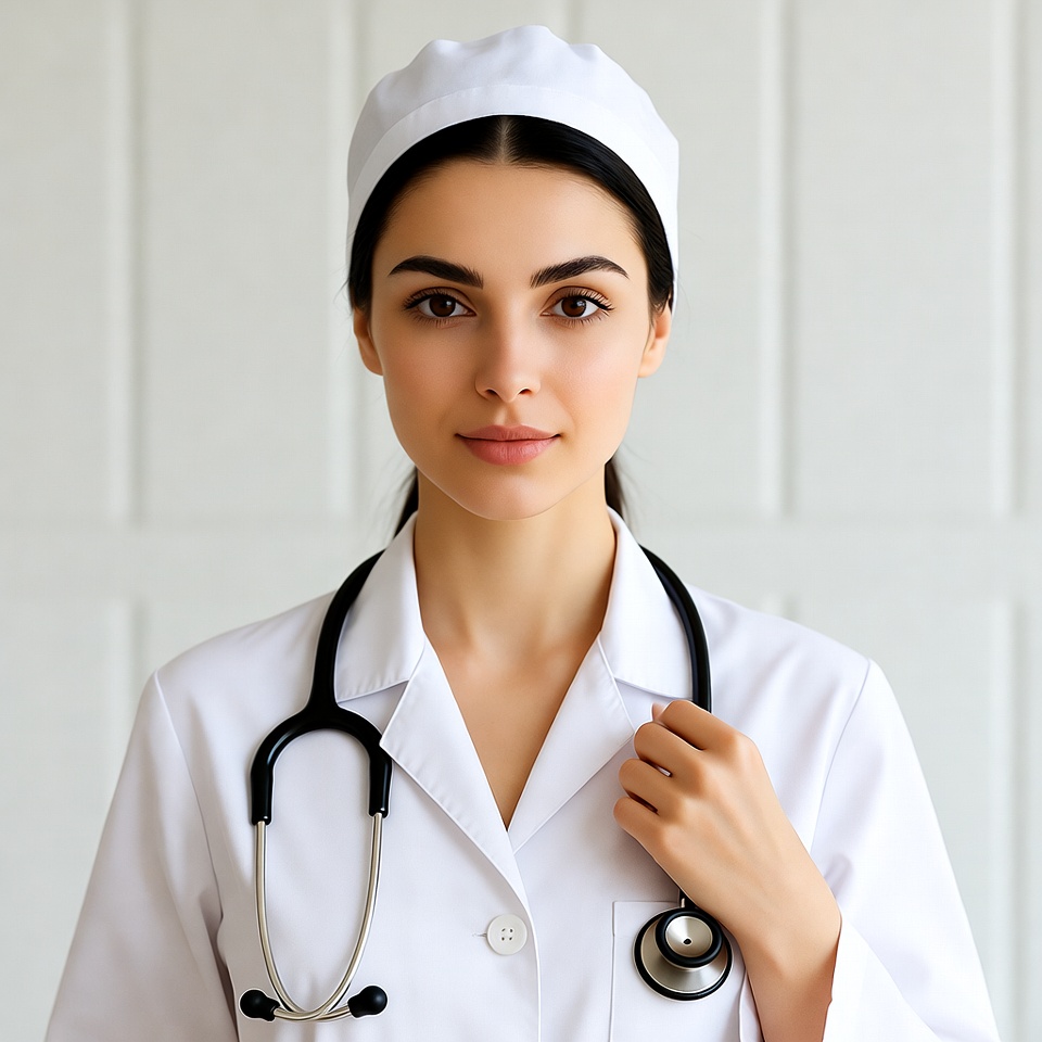 Nurse holding stethoscope Nurse holding stethoscope