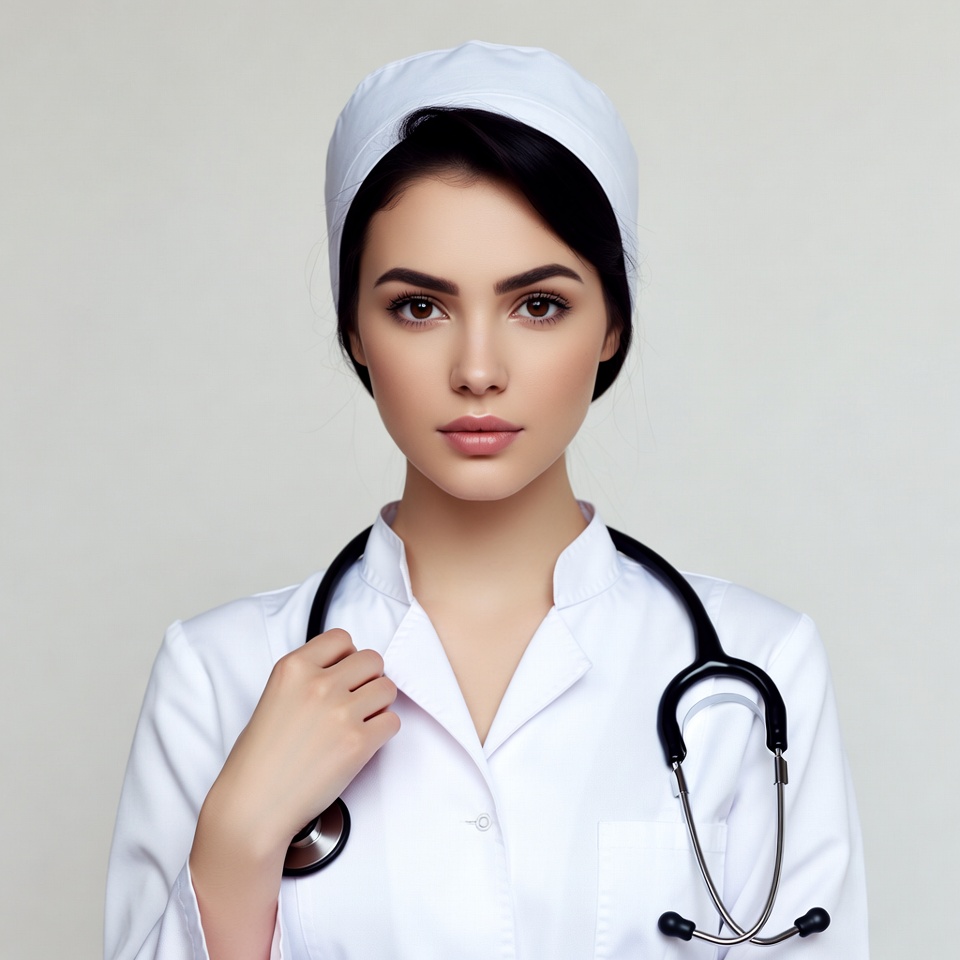Nurse holding stethoscope Nurse holding stethoscope