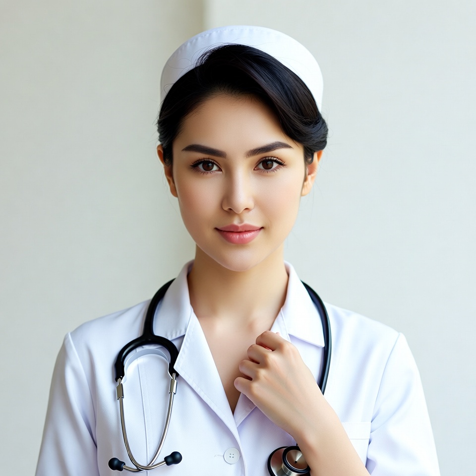 Asian nurse with stethoscope Asian nurse with stethoscope