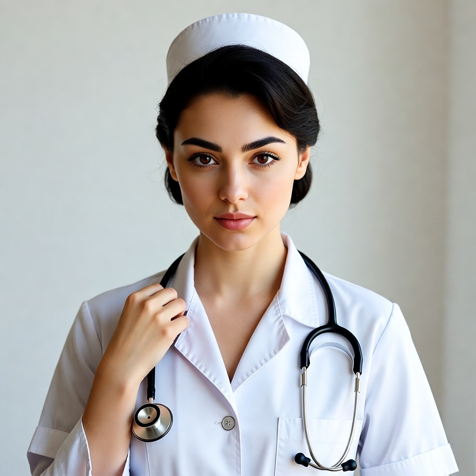 Nurse holding stethoscope Nurse holding stethoscope