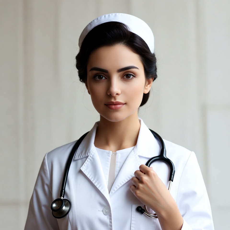 Nurse holding stethoscope Nurse holding stethoscope