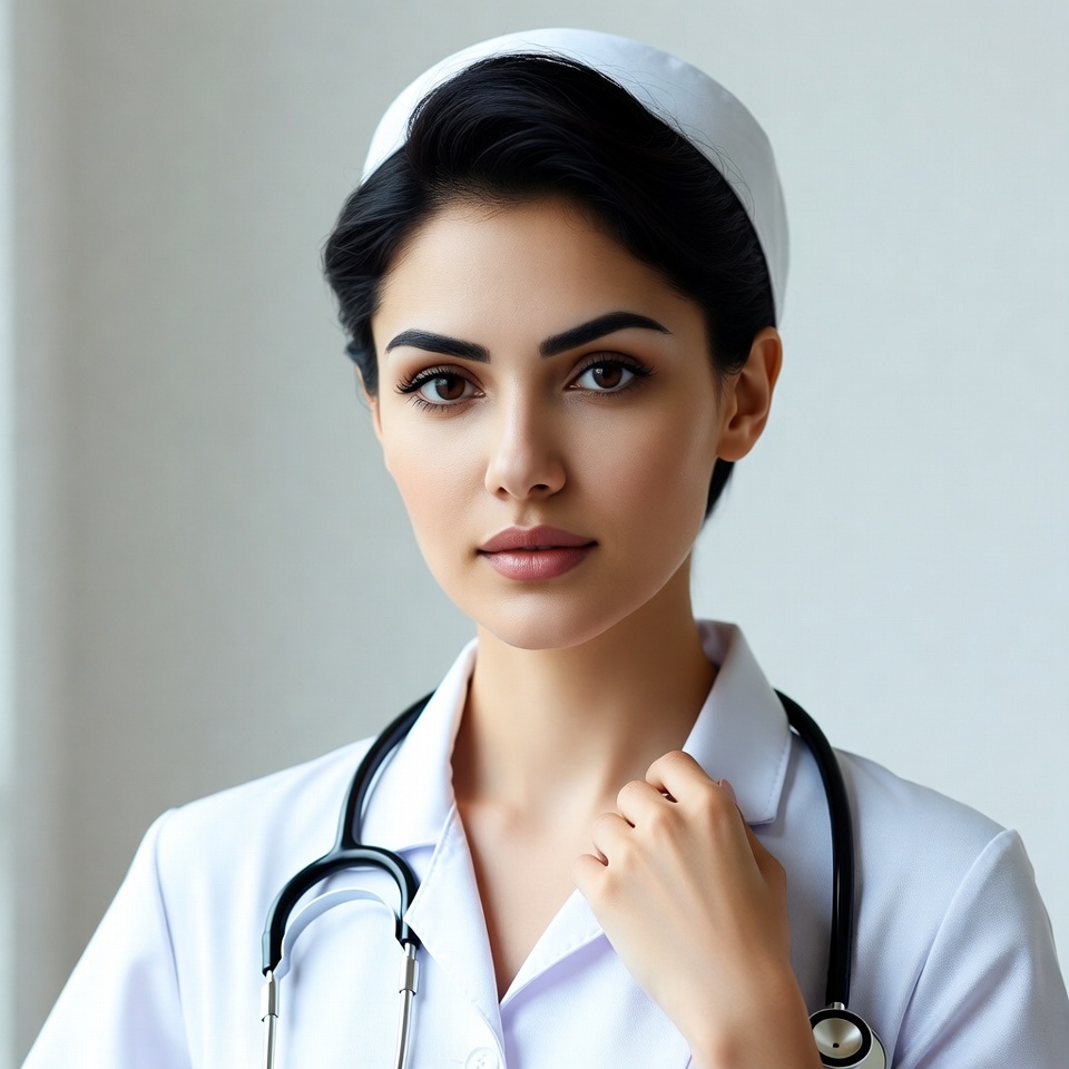 Nurse holding stethoscope Nurse holding stethoscope