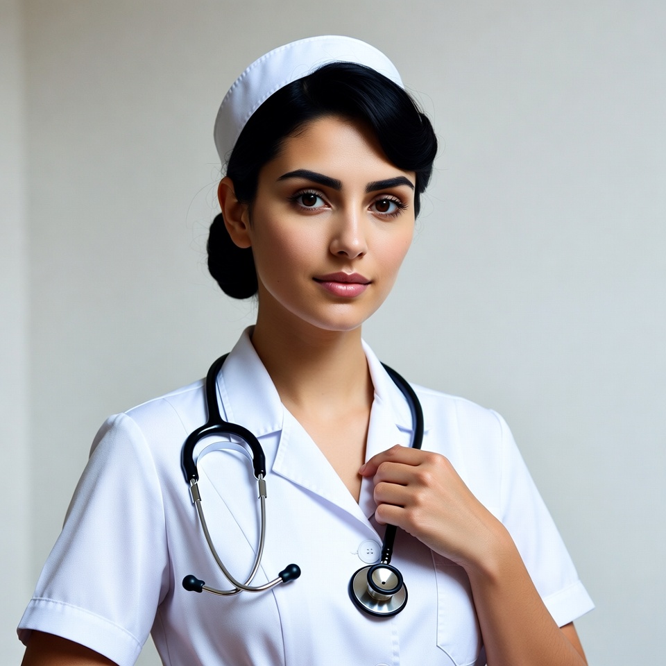 Nurse holding stethoscope Nurse holding stethoscope