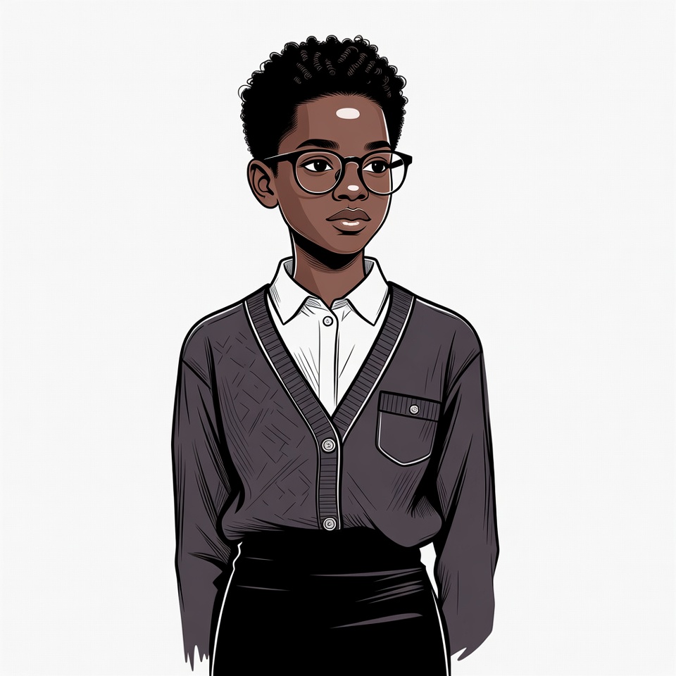 African-American girl in school uniform African-American girl in school uniform
