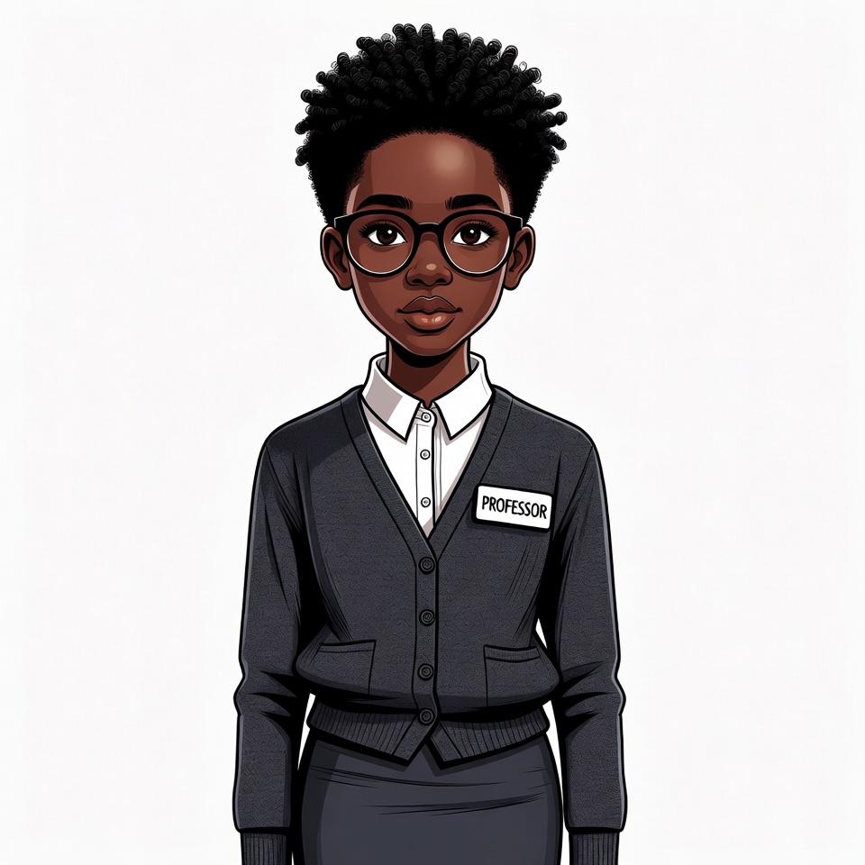 African-American girl professor illustration African-American girl professor illustration