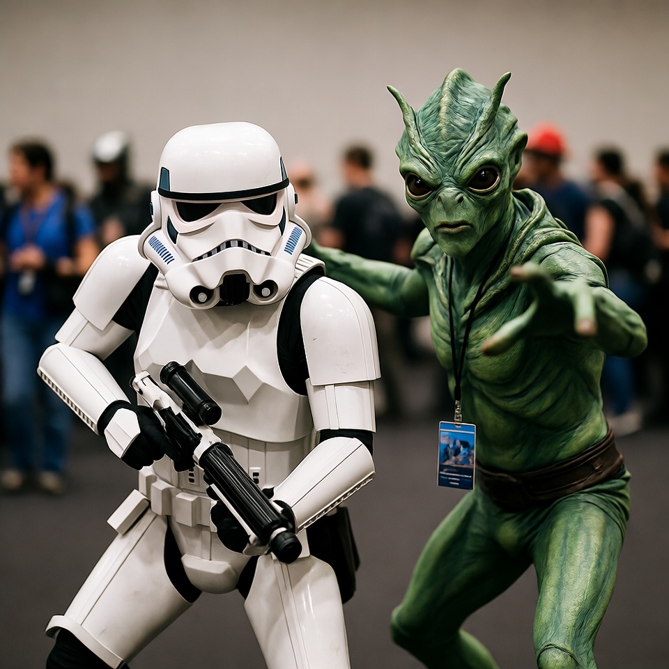 Stormtrooper and Gamorrean Guard at Convention Stormtrooper and Gamorrean Guard at Convention