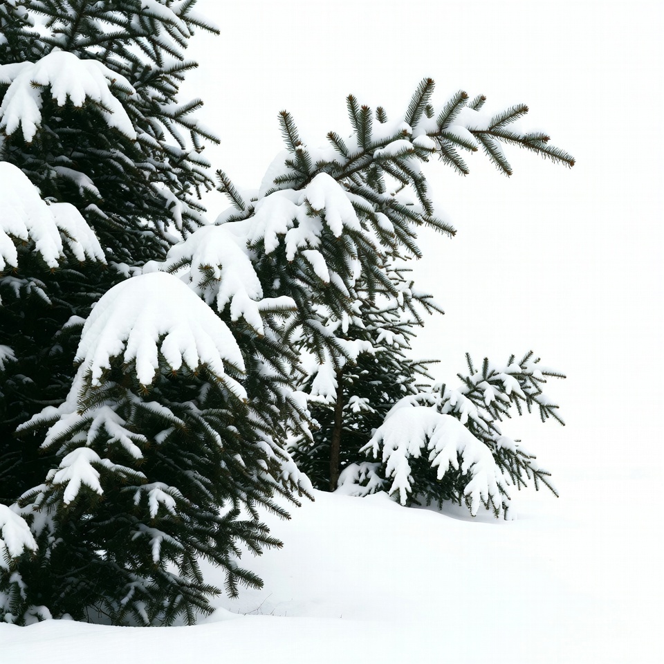 Snow-covered fir trees in winter Snow-covered fir trees in winter