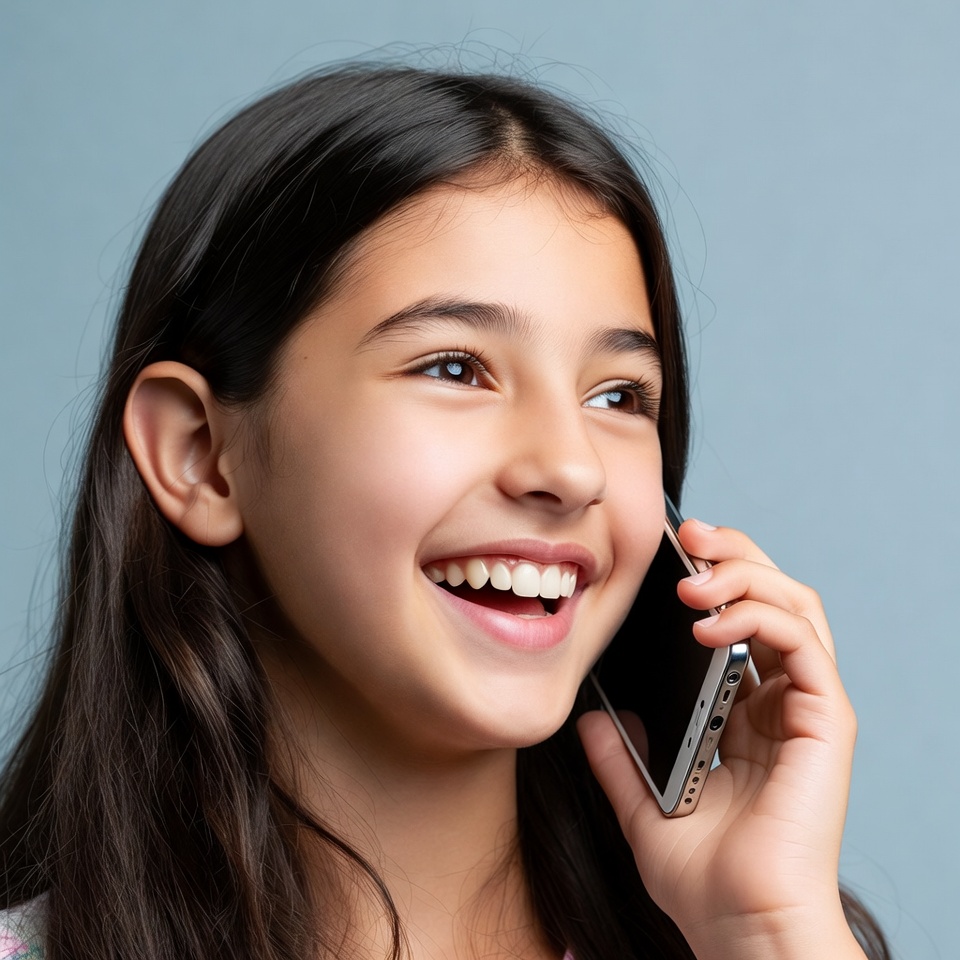 Happy girl talking on phone Happy girl talking on phone