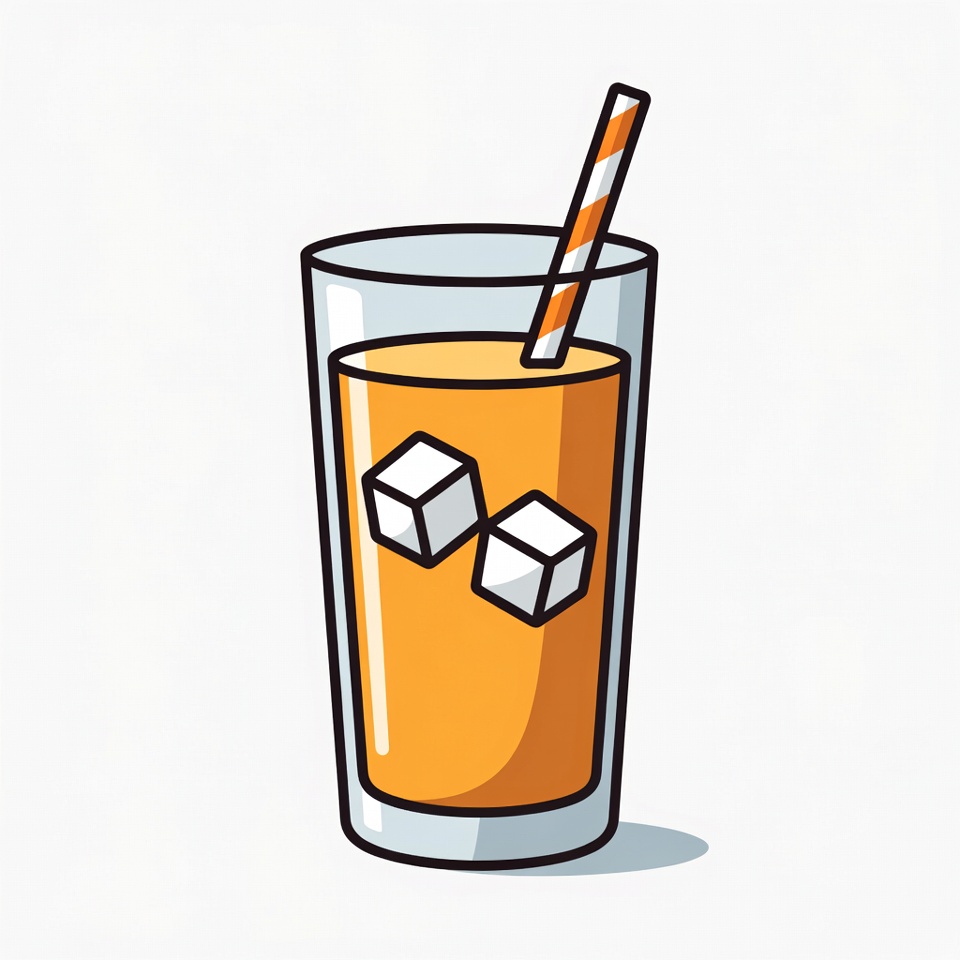 Orange Juice Glass with Straw Orange Juice Glass with Straw