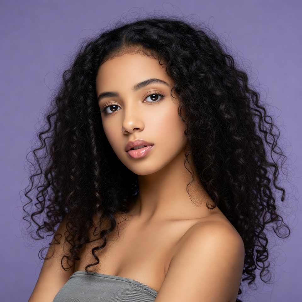 Beautiful woman with curly hair Beautiful woman with curly hair