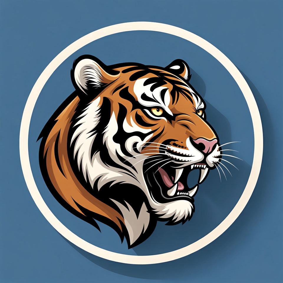 Roaring tiger head illustration Roaring tiger head illustration