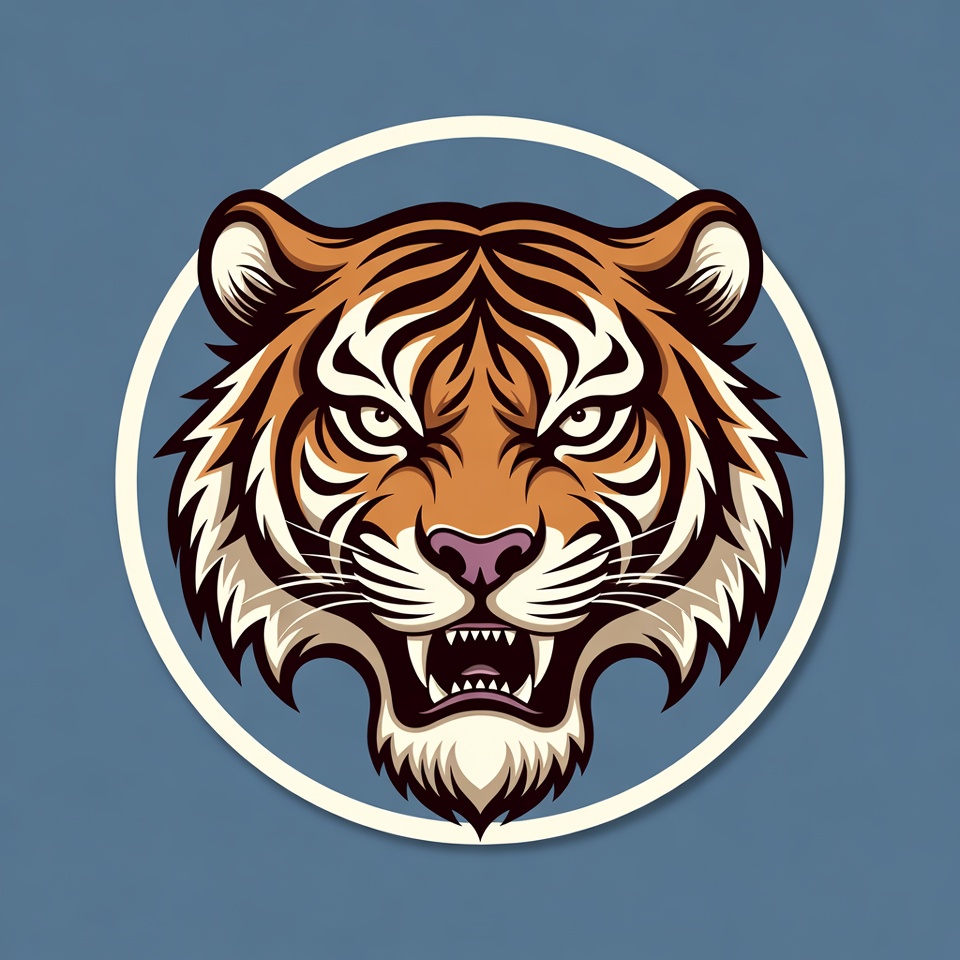 Roaring tiger head illustration Roaring tiger head illustration