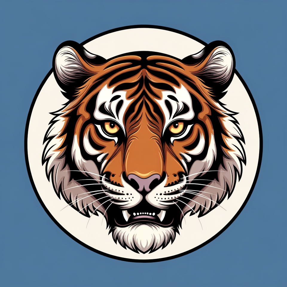 Roaring tiger head illustration Roaring tiger head illustration