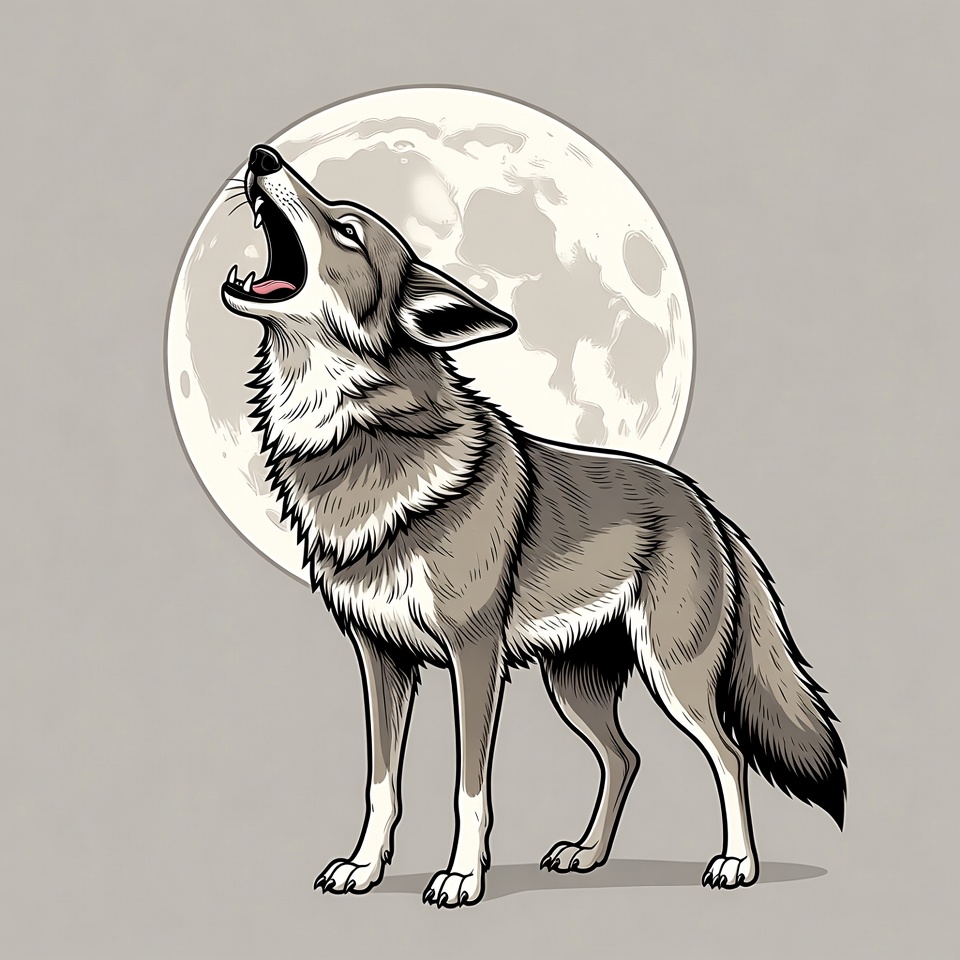 Coyote howling at moon Coyote howling at moon