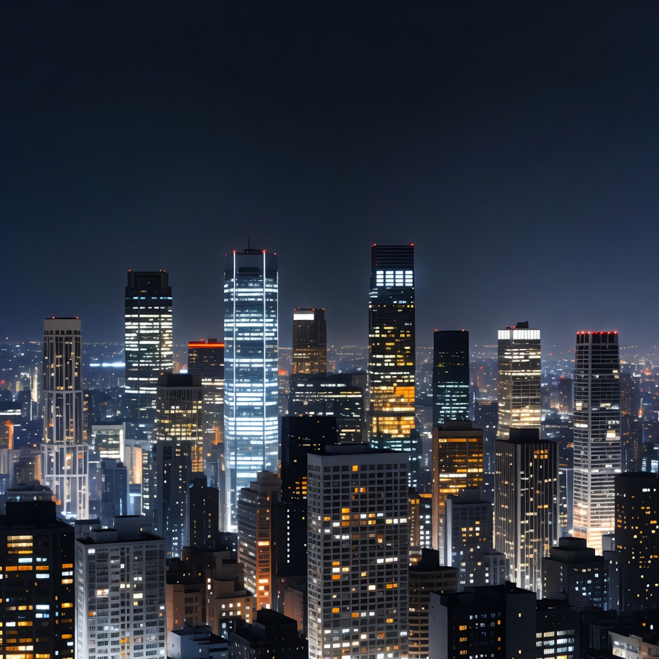 City skyline at night City skyline at night