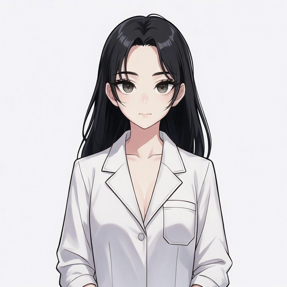 Anime woman in white coat Anime woman in white coat