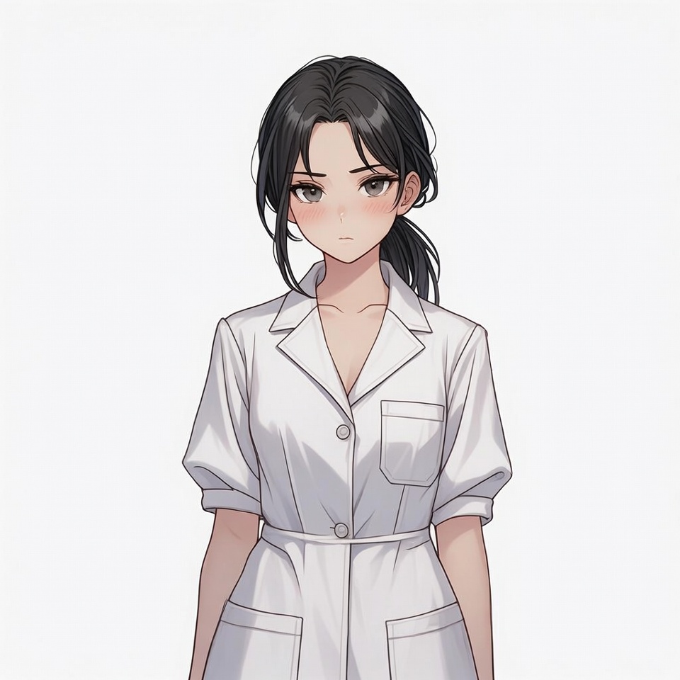 Anime girl in white nurse uniform Anime girl in white nurse uniform