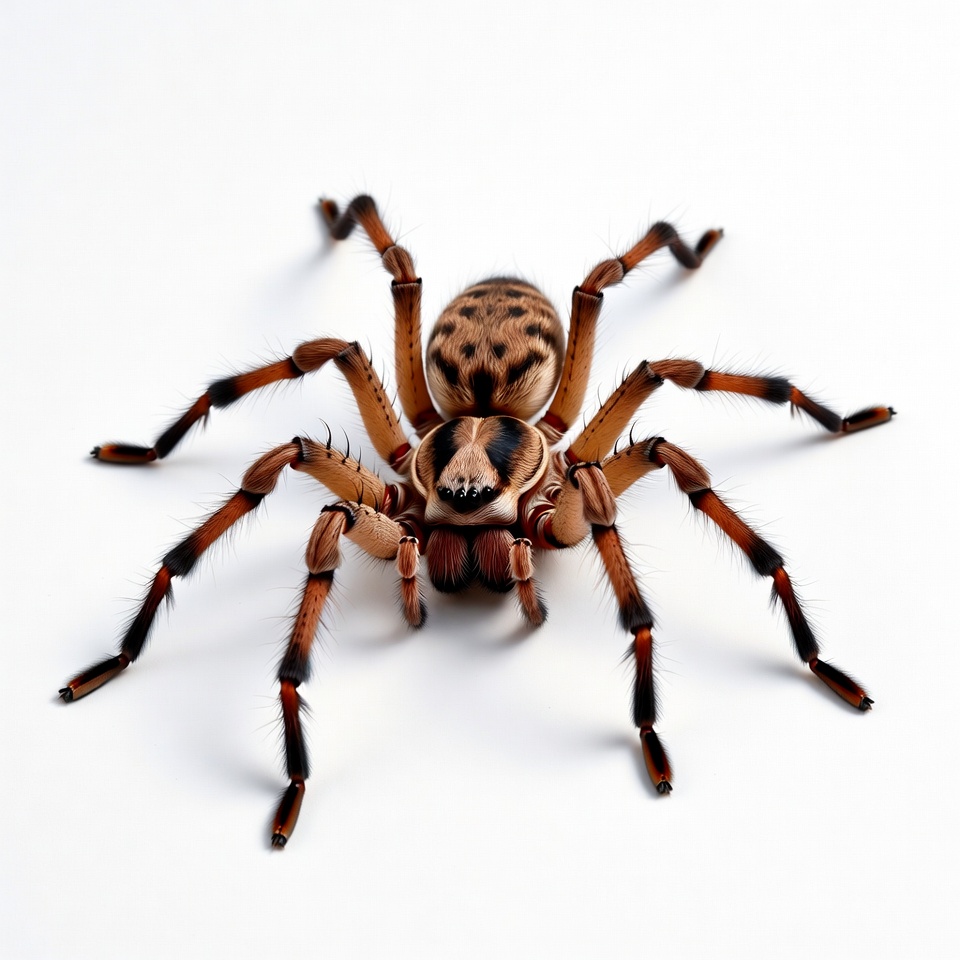 Brown Huntsman Spider on White Background Brown Huntsman Spider on White Background