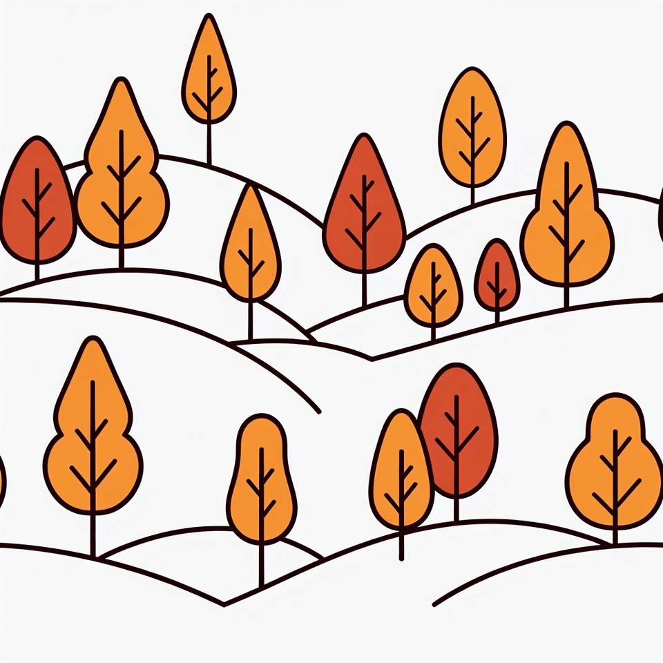 Autumn Trees on Rolling Hills Autumn Trees on Rolling Hills