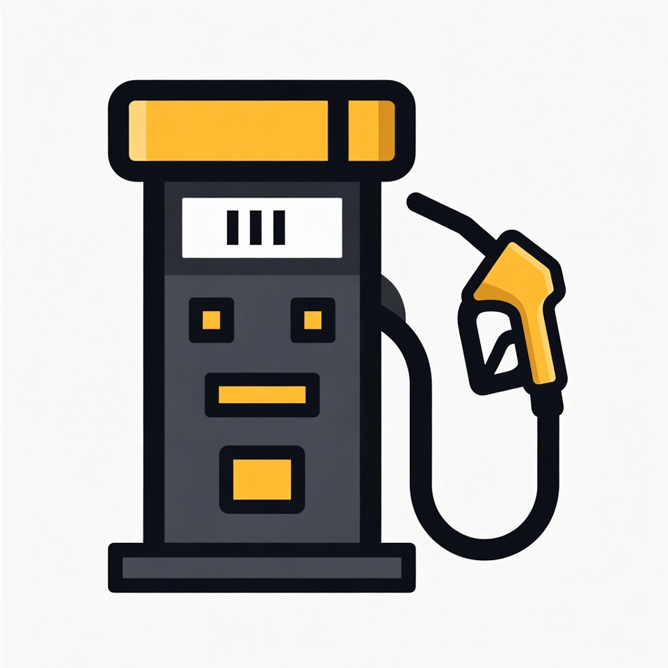 Yellow Gas Pump with Nozzle Yellow Gas Pump with Nozzle