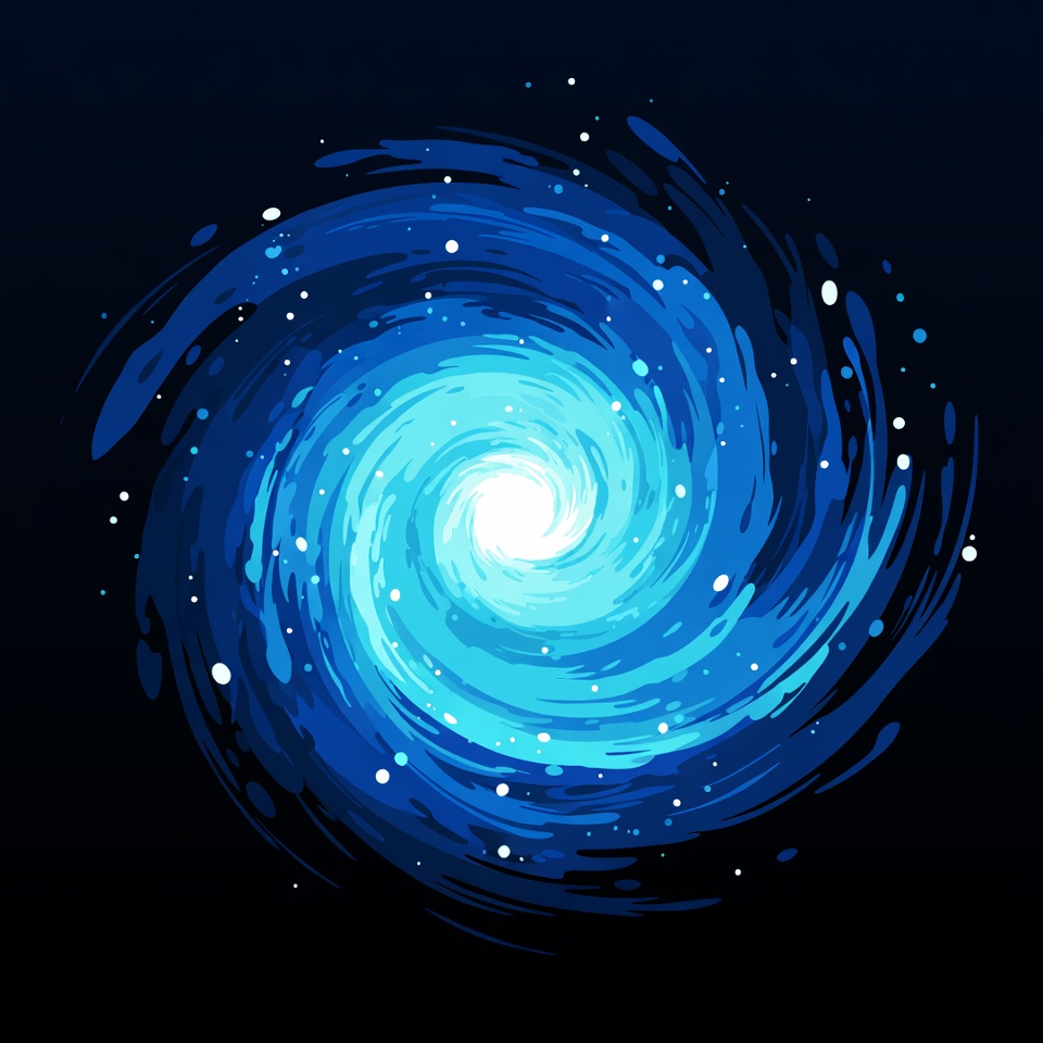 Blue Spiral Galaxy Illustration Blue Spiral Galaxy Illustration