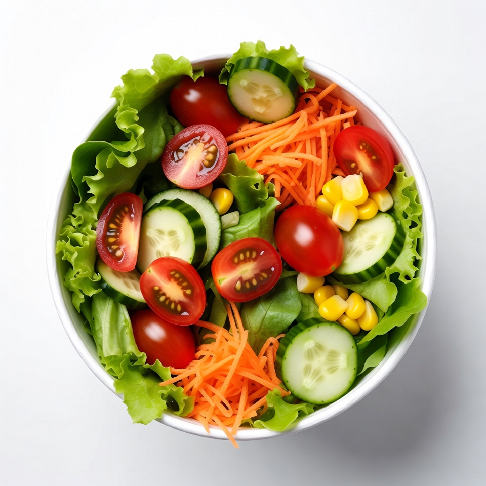 Fresh Garden Salad in White Bowl Fresh Garden Salad in White Bowl