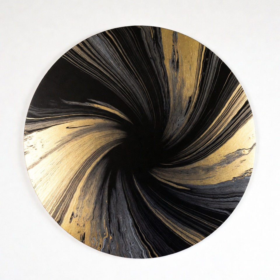 Swirling Black Gold Abstract Circle Swirling Black Gold Abstract Circle