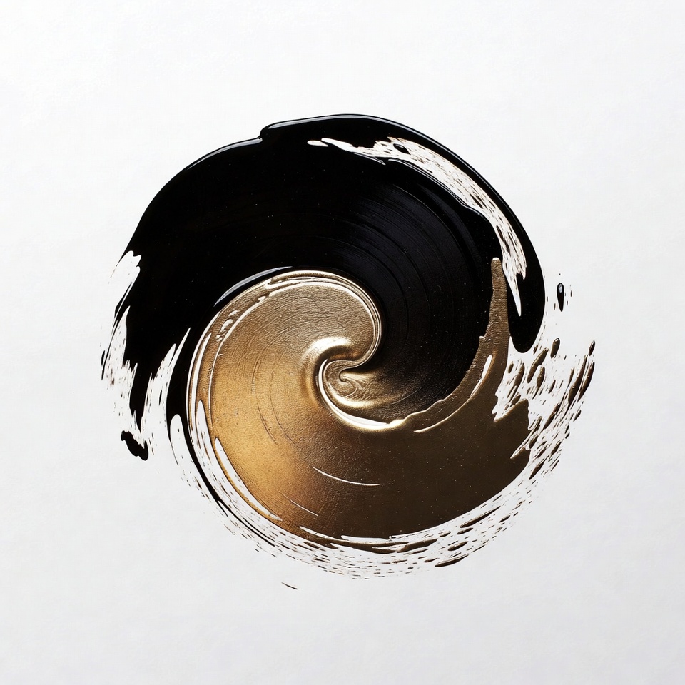 Black and Gold Yin Yang Swirl Black and Gold Yin Yang Swirl