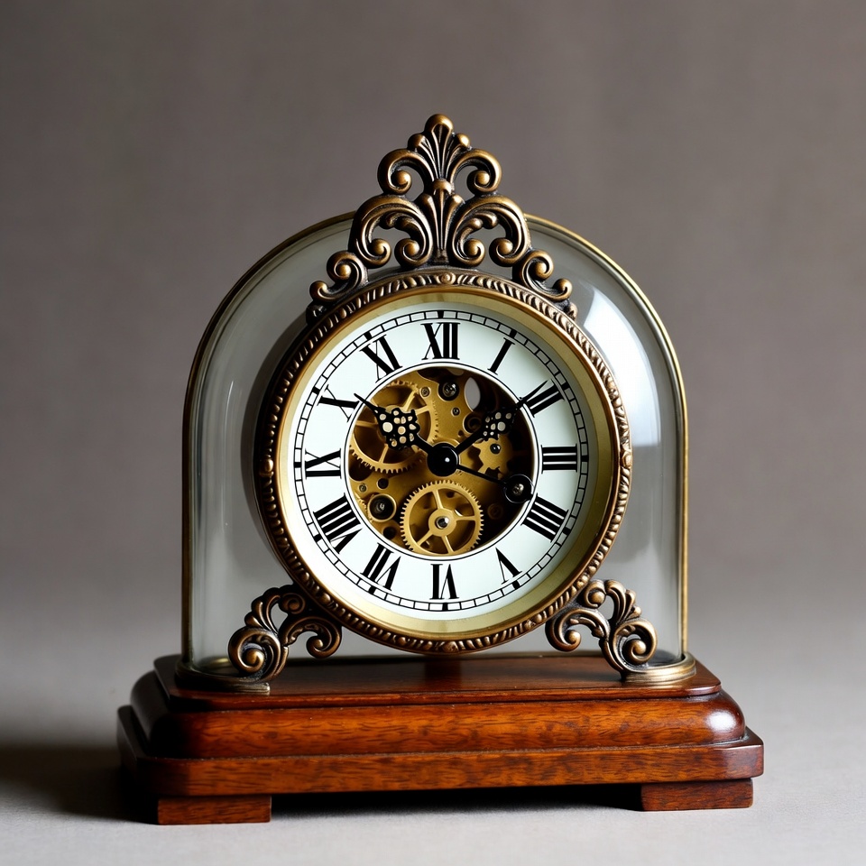 Vintage Skeleton Clock with Gears Vintage Skeleton Clock with Gears
