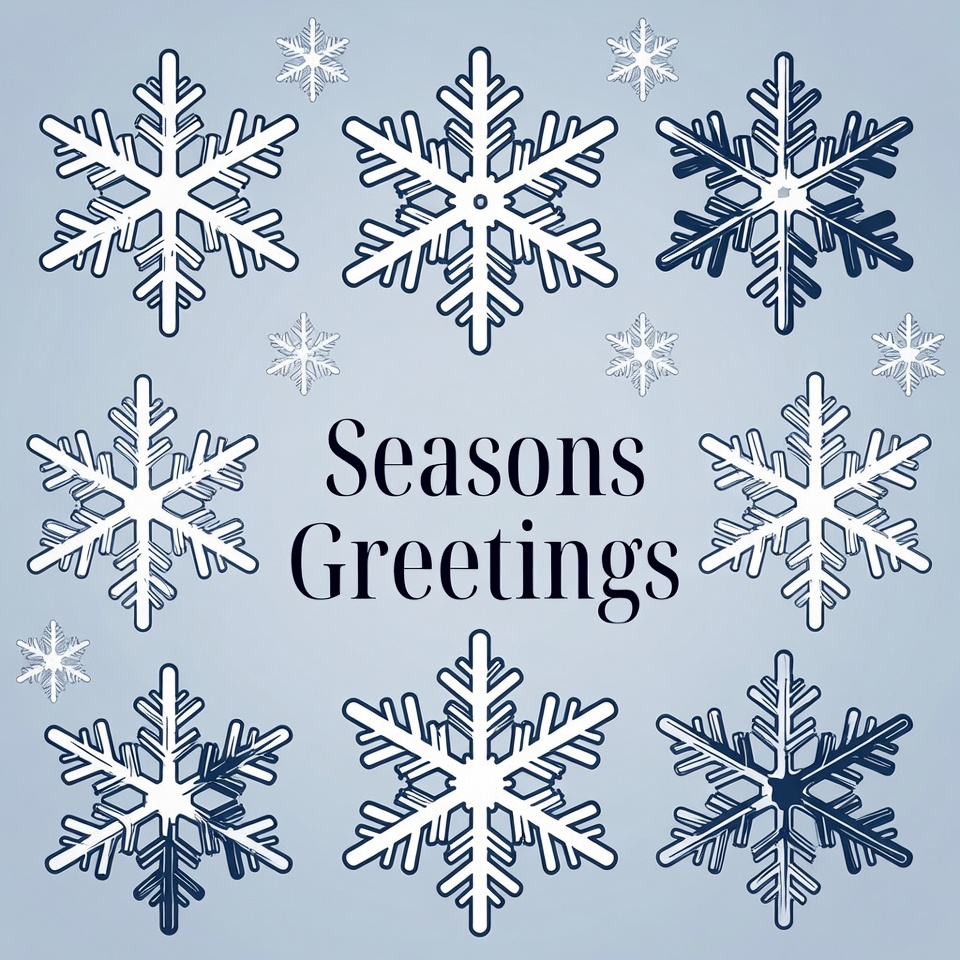 Seasons Greetings Snowflakes Illustration Seasons Greetings Snowflakes Illustration