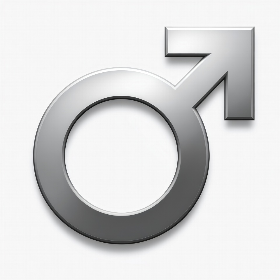 Shiny Silver Male Symbol Shiny Silver Male Symbol