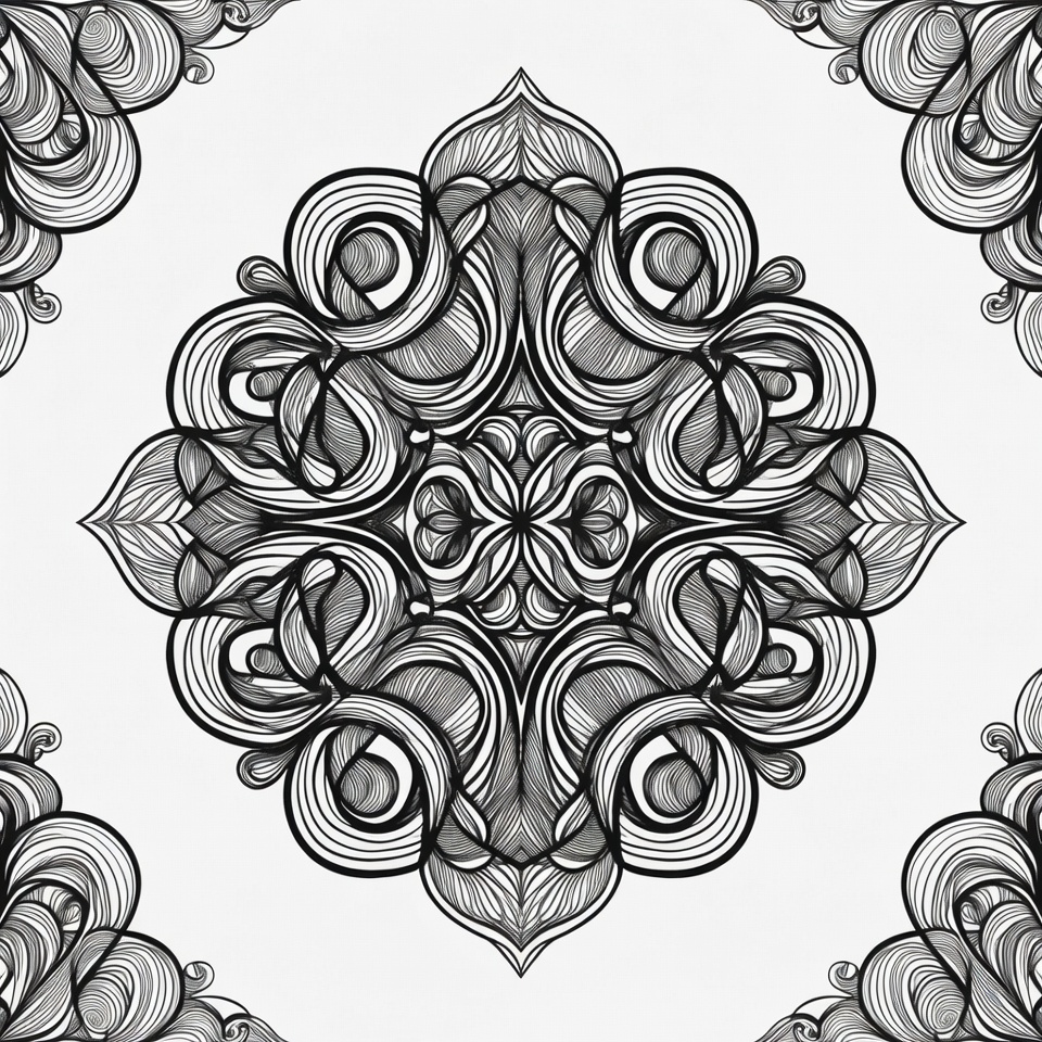 Black Ornate Mandala Pattern Black Ornate Mandala Pattern