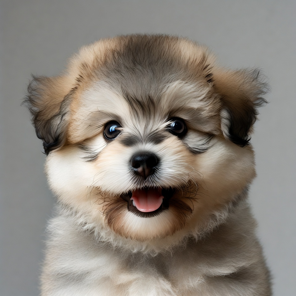 Fluffy Pomeranian Puppy Smiling Fluffy Pomeranian Puppy Smiling