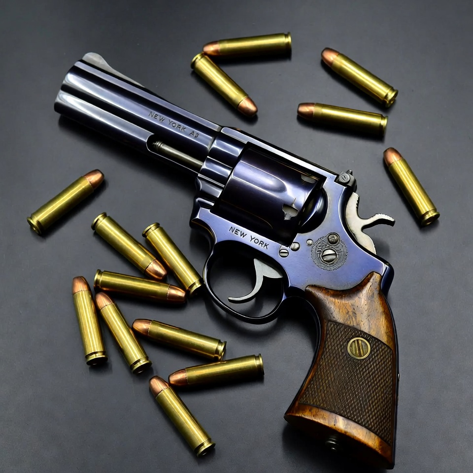 Smith & Wesson Model 29 revolver with bullets Smith & Wesson Model 29 revolver with bullets